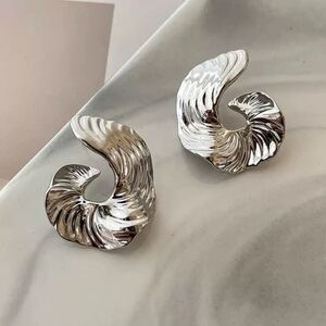 Chic Silver Wave Earrings